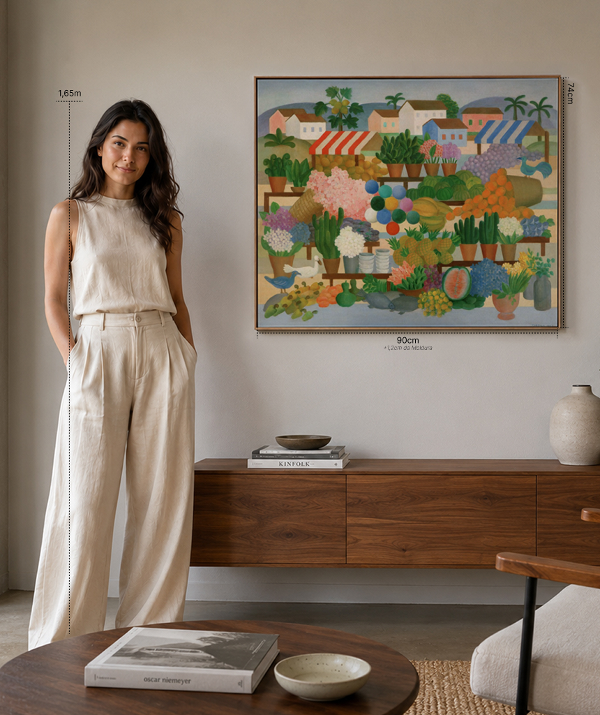Reprodu&ccedil;&atilde;o oficial de A Feira III, de Tarsila do Amaral